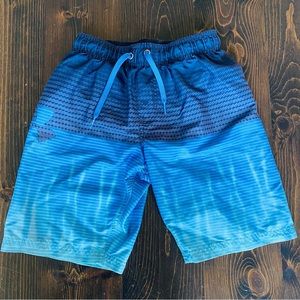 Boys Under Armour Blue Swim Trunks Youth Medium